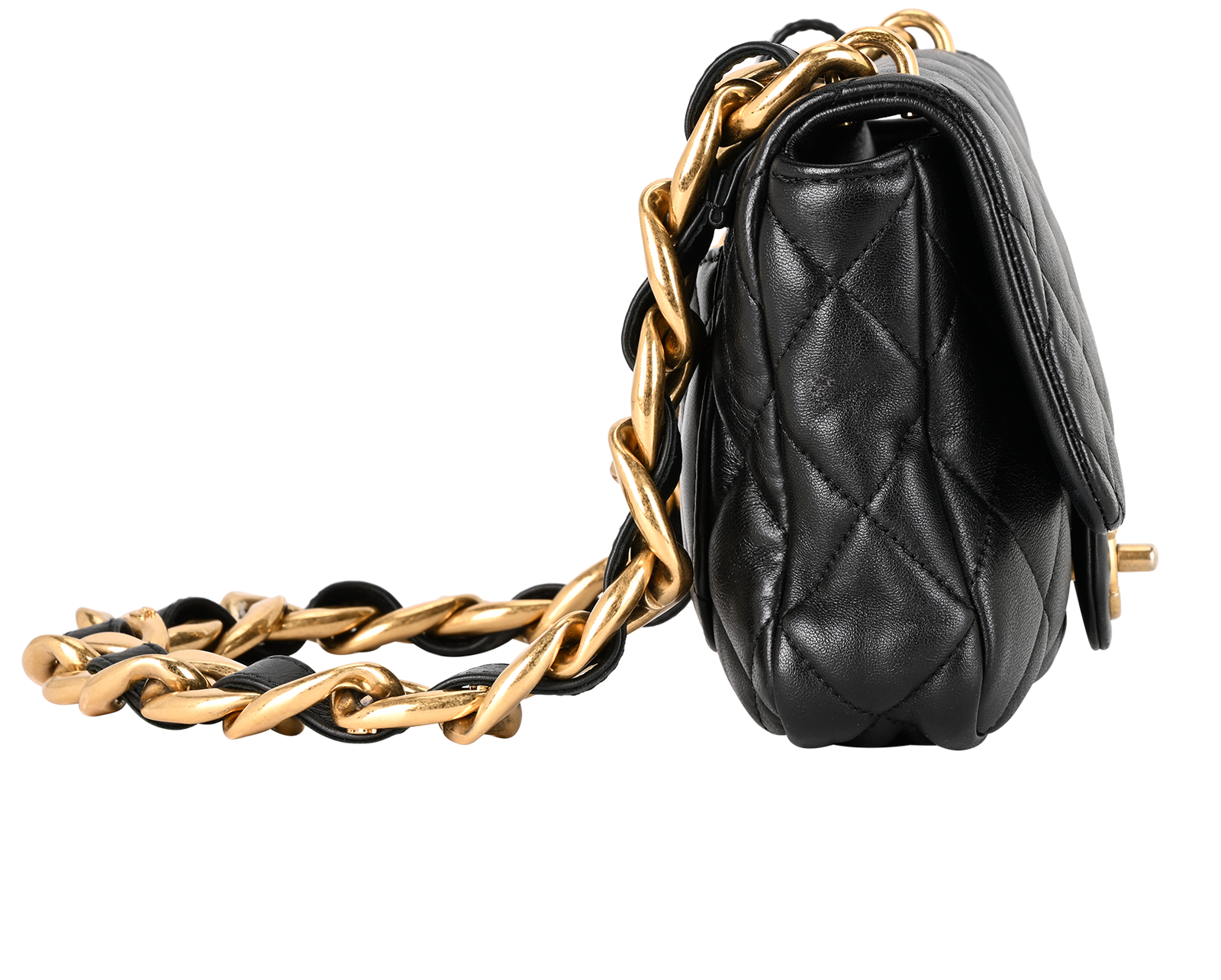 Funky Town Flap, &pound;2,500, Handbags, Black, Leather, Side view